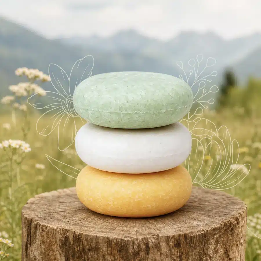 Trois shampoings solides pour différents types de cheveux